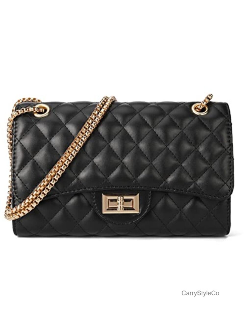 Quilted Crossbody Shoulder Bag Chain Strap Adjustable Women Purse